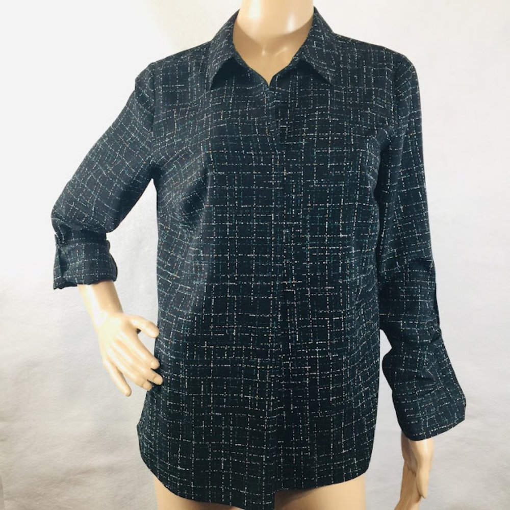 Croft & Barrow Shirt Blouse Roll-Tab Sleeve